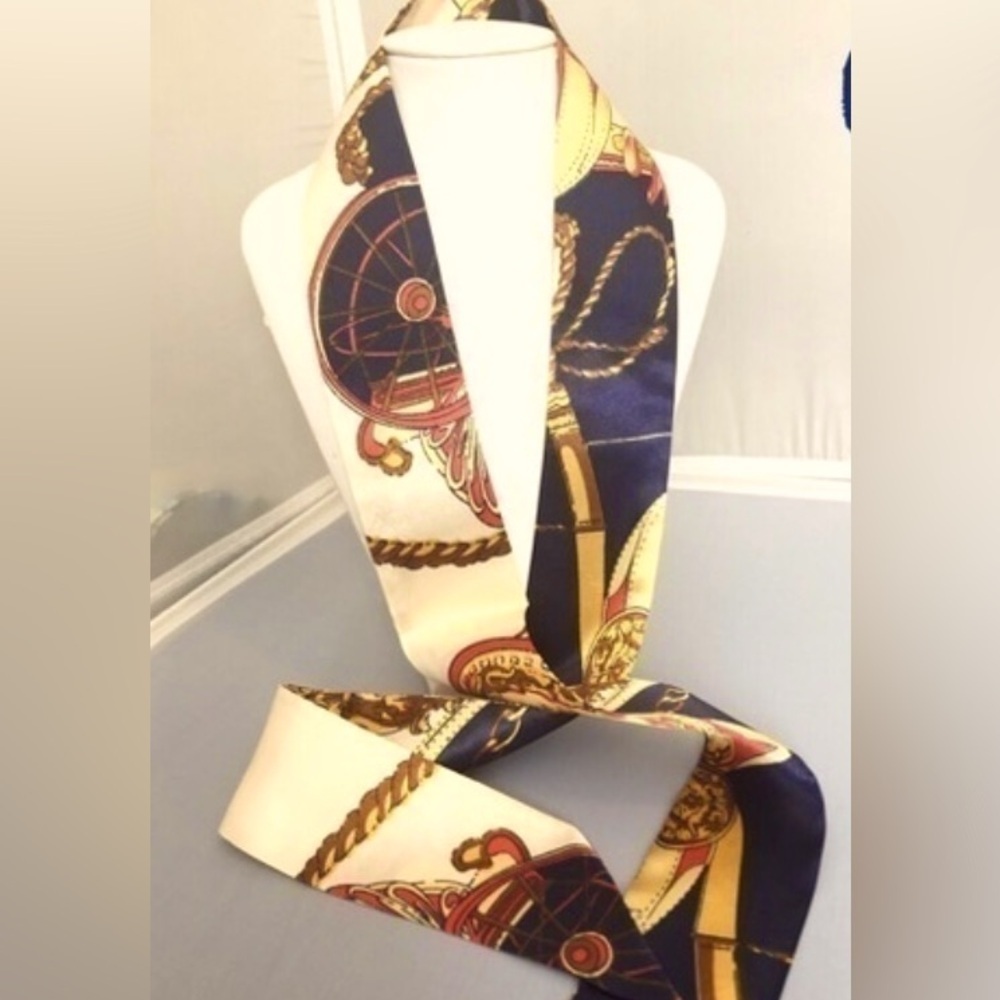 TWILLY SKINNY SILK SCARF l Silk BAG WRAP l Silk Tie Scarf